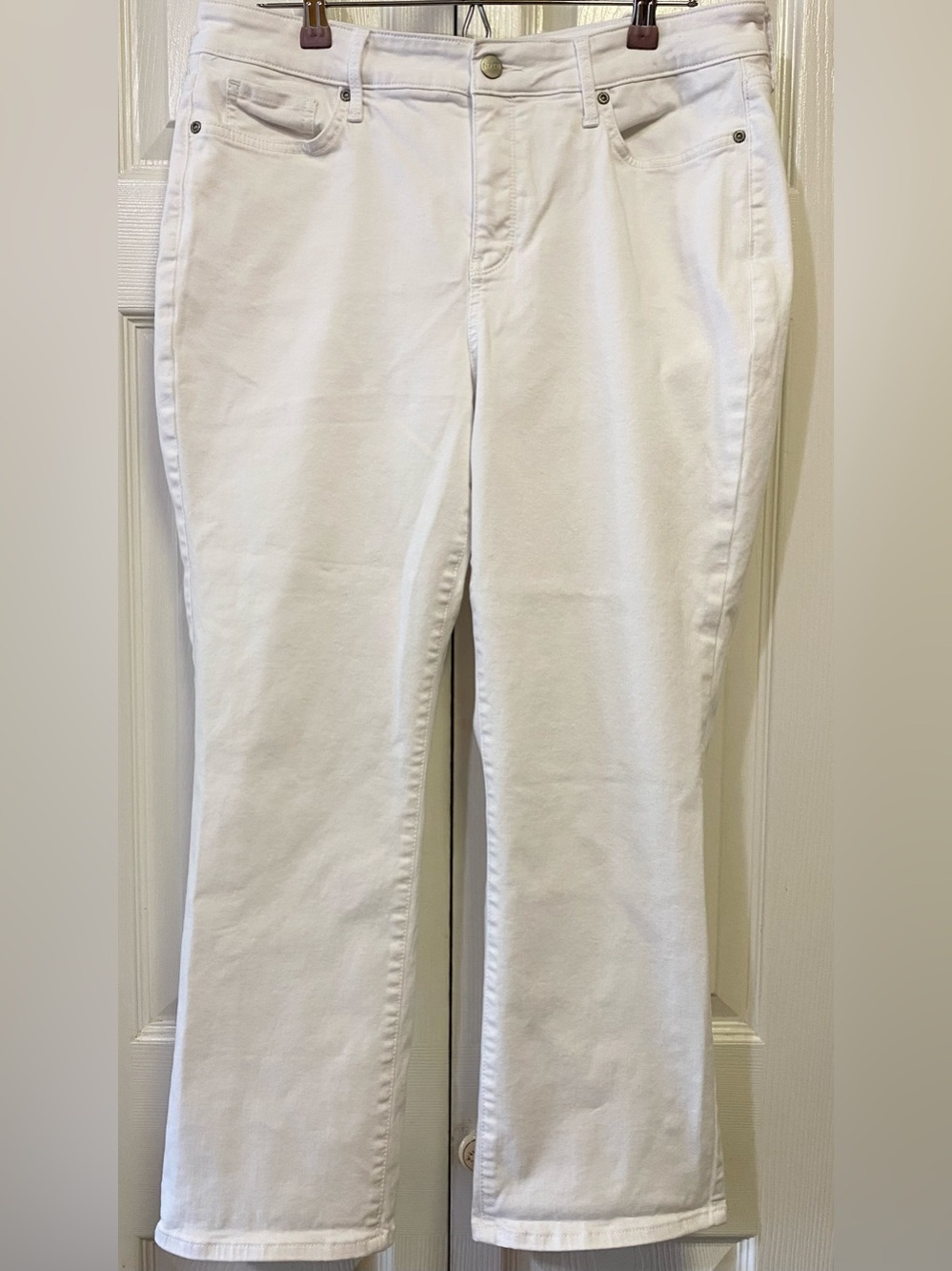 NYDJ White Marilyn Straight Jeans (14)